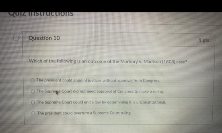 What Was The Most Significant Result Of The Ruling In Marbury V Madison