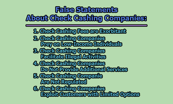 Which Of The Following Statements About Check Cashing Companies Is False 2